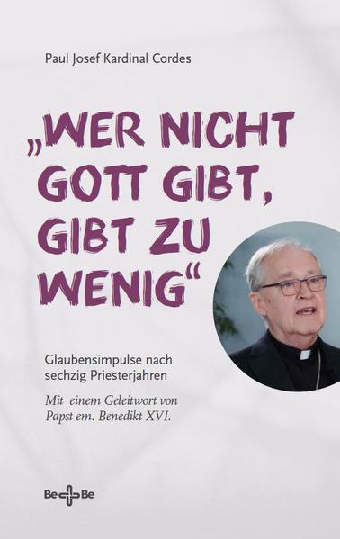 Als „diamanten“ bezeichnet der Volksmund das „Jubiläum“, das ein Priester sechzig Jahre nach seinem Empfang des Weihesakraments feiert. Das Wort Diamant will-wie seine griechische Wurzel-auf Stärke und Strahlkraft anspielen. Wer selbst diesen Ehrentag begeht, erkennt freilich in seinem Leben neben dem Licht auch viel Schatten. Nur eines sieht er trotz tückischer Sackgassen und persönlicher Schwächen klar: Es war der himmlische Vater, der ihn in seinem Sohn Jesus Christus sandte und ihm Durchhalten sowie Erfüllung schenkte. Solche Einsicht machte den Jubilar dann seinerseits zu Gottes Anwalt in Kirche und Gesellschaft, zum „Mann entschiedener Entscheidung“ (Papst Benedikt XVI. in seinem „Geleitwort“). Die hier publizierten Statements möchten seine guten Erfahrungen weitergeben. Sie bezeugen inmitten menschlich-gesellschaftlichen Engagements für alle kirchlichen Dienste den unverzichtbaren Rang von Gottes erlösendem Heilswirken: „Wer nicht Gott gibt, gibt zu wenig.“ Paul Josef Cordes wurde 1934 in Kirchhundem/ Sauerland geboren. 1961 empfing er die Priester- und 1976 die Bischofsweihe. Nach seiner Berufung in den Vatikan 1980 durch den heiligen Johannes Paul II. förderte er die neuen Geistlichen Bewegungen und initiierte die Weltjugendtage. 2007 wurde er zum Kardinal ernannt und 2009 emeritiert.