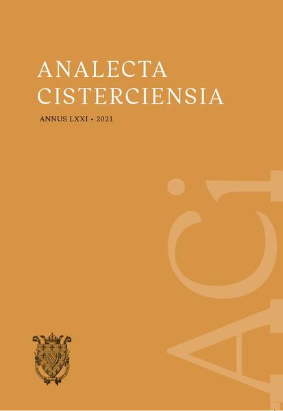 Jörg Sonntag: Tra Carisma e Istituzione-L’abate benedettino nei rituali dell’alto medioevo Benoît Chauvin: Sur les chemins du chapitre général à travers la Bourgogne (mi-XIIe s.-mi-XIVe s.). James France †: Imaging Saint Bernard Julia Burkhardt & Isabel Kimpel: Tugend, Laster, Strafe-Die “Wunderbücher” des Caesarius von Heisterbach als anwendungsorientierte Theologie Laine Tabora: Psalterium Davidis of the Cistercian Nunnery of Riga (LMAVB RS F 22-96) and its liturgical calendar Gérard Leroux: Note sur la dévotion à saint Joseph des moniales de l’abbaye cistercienne de Santa Maria de Cós, au Portugal aux XVIIe et XVIIIe siècles Andreas Metzger: Vielfalt oder Uniformität?-Zur Rezeption der Liturgiereform in Ordensgemeinschaften des deutschen Sprachgebiets Georg Schrott: Wem gehört ein Kloster?-Eine Antwort aus kulturgeschichtlicher Perspektive