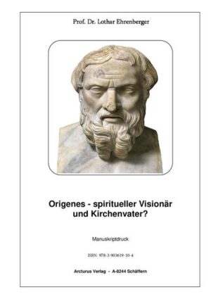 Origenes mit dem Zunamen Adamantius, berühmter gelehrter Kirchenschriftsteller, wurde um das Jahr 185 zu Alexandrien von begüterten und christlichen Eltern geboren. Sein Vater Leonidas, ein wissenschaftlich gebildeter Mann, erteilte dem von der Natur mit ausgezeichneten Geistesgaben ausgerüsteten Knaben den ersten Unterricht und suchte ihn vor Allem religiös zu erziehen. Bald erlangte Origenes eine große Berühmtheit, da er an einer Katechetenschule in Alexandria unterrichtete. Zunächst glaubte Origenes selbst noch an die wörtliche Bedeutung der Heiligen Schriften und er lernte jedoch bald aus diesem Fehler und kam zu der Erkenntnis, dass jede Schriftstelle mehrere Bedeutungen haben kann. Im Laufe seines weiteren Wirkens konnte er das ganze Alte und Neue Testament analysieren und in zahlreichen Kommentaren und Predigten ausdeuten. Besonderes bedeutsam wurden seine Johannes-Kommentare, die lange Zeit als verschollen galten und die inzwischen rekonstruiert werden konnten. Sie geben Einblick in sein gesamtes Weltbild und können damit auch für unsere Zeit von maßgeblicher Bedeutung sein.