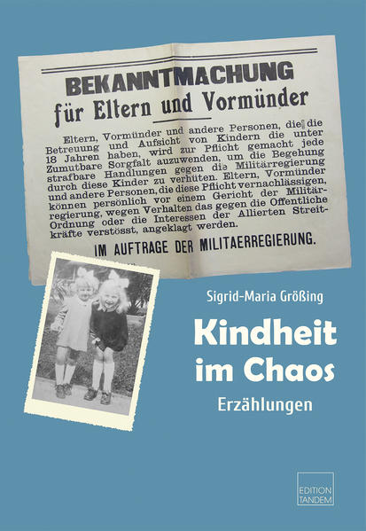 Es waren chaotische Jahre am Ausgang des Zweiten Weltkrieges und in der ersten Zeit unter amerikanischer Besatzung. Fliegeralarm, Tiefflieger, die auf alles schossen, das sich bewegte, auch wenn es Kinder waren und ungezählte nächtliche Stunden der Angst im verdunkelten Luftschutzkeller. Der Einmarsch der Siegermacht und die Vertreibung aus der Wohnung, Ausgangssperren und andere Schikanen, Dunkelheit und Kälte, Hunger und eine fast ungenießbare Schulspeisung. So war die Situation in den Jahren bis 1948. Aber wie hat dies alles ein Kind, ein Mädchen zwischen dem dritten und neunten Lebensjahr erlebt? Fremde Soldaten, die dem Kind ein Stück Schokolade über den Zaun zuwarfen, das unbekannte „Ding“ Kaugummi, das die Kinderschar abwechselnd im Munde hatte, die Freiheit des Herumstrolchens und Plünderns in Baracken und Gärten, weil die Mütter anderes zu tun hatten, als die Kinder zu bewachen. Eine Kindheit im Chaos, die zum Kosmos des Abenteuers, der Spiele, der Freundschaften und Entdeckungen des Unbekannten geworden ist.