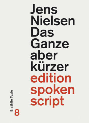 "Mit Wortwitz und dramaturgischem Geschick, klug und feinnervig inszeniert er seine Moritaten des Alltags": Was die NZZ u¨ber Jens Nielsens Buchdebu¨t schrieb, gilt auch fu¨r seinen zweiten Band in der "edition spoken script". In drei grossen, komisch-absurden Erzähltexten gerät jeweils ein Mann auf Kollisionskurs mit einer Welt, in der er weder zurechtkommt noch ihr etwas entgegensetzen kann. So beschliesst er trotzig, alleine eine Hochzeitsreise an die Niagarafälle zu unternehmen ("Niagara") oder von einem Tag auf den anderen - absichtlich und polizeilich gemeldet - alles nur noch falsch zu machen ("1 Tag lang alles falsch machen"). Unterwegs in der Hauptstadt erfährt ein anderer Mann im medizinischen Institut, auf dem Bahnsteig und in der U-Bahn, wie schwierig es ist, mit dem Alltagstrott und den Mitmenschen Schritt zu halten ("Die Uhr im Bauch"). So alltäglich die Ausgangsituationen auch sein mögen - es kommt in Jens Nielsens Geschichten zum grossen Lesevergnu¨gen immer anders, als man denkt.