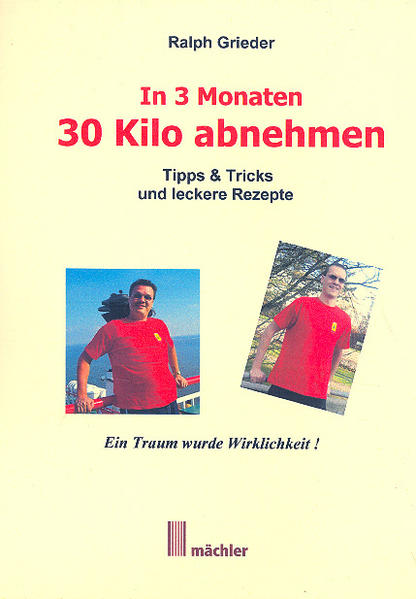 Mit eisernem Willen, Sport und einer einfachen Nahrungsumstellung hat der Autor in 3 Monaten 30 Kilo abgenommen und fühlt sich seither voller Energie, wie er es sich in seinen kühnsten Träumen nicht vorstellen konnte. Wenn sie die Tipps & Tricks in diesem Buch, in Kombination mit den leckeren Rezepten befolgen, wird auch Ihr Ziel bald in greifbarer Nähe sein. Kein Traum, sondern Wirklichkeit.