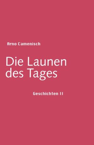 Nach Nächster Halt Verlangen legt Arno Camenisch mit Die Launen des Tages den zweiten Band mit Geschichten von unterwegs vor. Der Reisende gerät von einem Verhängnis ins nächste, denn das Leben schlägt dann zu, wenn man es am wenigsten erwartet. Begegnungen machen das Leben aus, und es ist die Liebe, die es am Laufen hält. Um die Liebe kreisen diese Geschichten, die wie Gewitterleuchten sind und unberechenbar wie das Wetter, es kann in jedem Augenblick in ein bedrohliches Donnerwetter oder in ein Lichtspektakel kippen, und am Ende ist meistens alles ein bisschen anders, als man meinte. Und ist es nicht wahr, so ist es gut geflunkert.