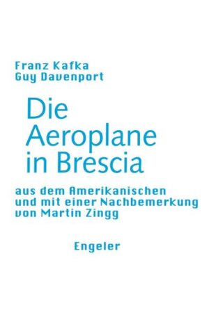 «Die Aeroplane in Brescia» ist einer der fru?hesten Texte von Franz Kafka, der beschreibt, wie Kafka und Max Brod 1909 eine Flugshow mit den damals beru?hmtesten Flugku?nstlern besuchen. Guy Davenport folgt den beiden mit dem ebenso kleinen wie grossen Unterschied, dass Davenport Kafka und seine Zeit um das besser kennen kann, was erst in der historischen Ru?ckschau Kontur gewinnt.