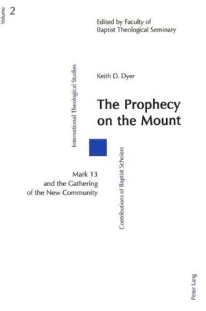 Chapter 13 in the Gospel of Mark continues to repel the assaults of recent exegetical methods. In this attempt, Dyer builds on the efforts of the past four decades and interprets Mark 13 as a speech of Jesus constructed-rather like the Sermon on the Mount-out of diverse traditions to suit the purposes of the author of the Gospel. He argues that the central section of the chapter, vv. 14-21, is best understood as verified prophecy-a 'word of the Lord' about the fate of Jerusalem-incorporated into Jesus' farewell discourse. This was done by Mark after the fall of the Temple in order to re-establish the followers of Jesus as the new community gathered from the four corners of the globe.