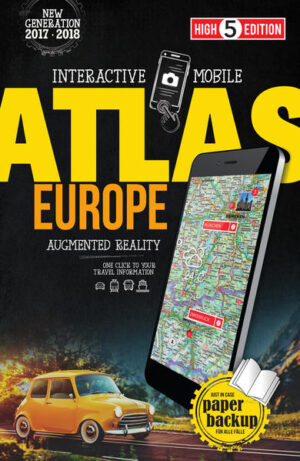 Le premier atlas papier avec accès direct à de précieuses informations complémentaires sur l’Internet L’Europe entière clairement représentée sur 432 pages à l’échelle 1:800’000 mais aussi de nombreuses thématiques de voyage : Road Companion (cartes routières) à l’échelle 1:800’000 dotée de la technologie de l’application High 5 Edition permettant de télécharger des informations de voyage complémentaires Informations relatives aux pays européens : limitations de vitesse, superficie, nombre d’habitants, numéros d’appel d’urgence, vue d’ensemble de l’espace Schengen et de la zone euro Table des distances Carte d’ensemble de l’Europe (1:5‘000‘000) Vue d’ensemble des centres-villes des principales métropoles et villes d’Europe (1:100‘000) Vue d’ensemble des principales lignes de transports publics, chemins de fer et ferries (1:5‘000‘000) Sélection du répertoire des villes, numéro postal inclus