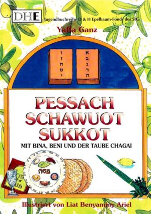 Mit Bina, Beni und der Taube Chagai-Pessach, Schawuot, Sukkot unternimmt der junge Leser eine Reise durch die jüdischen Feiertage, durchgehend 4-farbige illustriert und packend erzählt. Eine wahre Fundgrube an jüdischem Wissen. Die beliebte Jugendbuch-Autorin Yaffa Ganz vermittelt in diesen Büchern eine grosse Menge an Informationen zu den im Titel aufgeführten jüüdischen Feiertagen. Vollgepackt mit viel Wissen und ansprechenden farbigen Illustrationen lassen wir jeden Jom Tow zu einem wahren Erlebnis werden. Bina und Beni mir ihrer Freundin, der Taube Chagai, sind Kinder wie alle Kinder. Gemeinsam mit ihnen gehen wir auf abenteuerliche Reisen durch das jüdische Jahr. Die drei Hauptfiguren werden zu treuen Gefährten und lassen den Jom Tow zu einem aufregenden Fest werden. Yaffa Ganz hat rund 40 Bücher für Kinder geschrieben, 2 Bücher für Erwachsenen und zahlreiche Artikel in diversen jüdischen Zeitschriften. Sie ist 6-fache Mutter, Grossmutter und Urgrossmutter. Die Familie Ganz lebt in Israel.