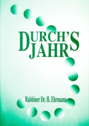 Durch’s Jahr ist ein antiker und doch top aktueller Begleiter durch das jüdische Jahr. Ein Klassiker des deutschen Judentums, endlich wieder in deutscher Sprache erhältlich. Enthält auch Erklärungen zum Sederabend, Aufsätze zu den Feiertagen der Juden. Rabbiner Herz Naftali Ehrmann wurde am 7. August 1849 in Michelstadt/Odenwaldkreis geboren und verstarb am 3. Februar 1918 in Lübeck. Ehrmann machte seine theologischen Studien bei Jacob Ettlinger in Altona. Und bildete sich beim Gründer der wichtigsten orthodoxen Zeitschrift in Deutschland, „Der Israelit“, Rabbiner Markus Lehmann in Mainz weiter. Seinen Abschluss machte er als einer der ersten Absolventen bei Esriel Hildesheimer, der 1873 in Berlin ein orthodoxes Rabbinerseminar gegründet hatte. Von 1874-1876 amtierte er als Rabbiner in Karlsruhe. Dann wurde er 1876-1879 Lehrer in Kassel. Danach zog es ihn von1879-1885 als Rabbiner in Trier. Ende 1885 folgte der in Trier erfolgreich arbeitende Ehrmann der Berufung als Bezirksrabbiner nach Baden, Schweiz. Hoch angesehen und verehrt versah er seine Aufgabe bis 1902, dann zog er 1903 nach Frankfurt am Main und 1912 nach Lübeck, wo er sich nur noch dem Schreiben und der Vortragstätigkeit widmete. Er verfasste zahlreiche Bücher unter dem Pseudonym Judäus.