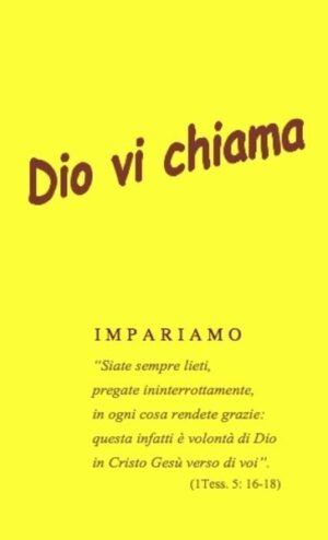 "Dio vi chiama" (volume 1) e "Dio vi richiama" (volume 2) sono libri devozionali con messaggi per ogni giorno. Questi due straordinari libricini appartengono al piu' emozionante di quello che da tanto tempo è apparso nella nostra lingua. Abbiamo ritrovato nei loro versi paracleti (confortanti) del Vangelo di Giovanni (cap.14,15,16) l'aiuto e la guida che Gesù Cristo ha promesso nei momenti più difficili e decisivi. Infatti, la nostra persistenza quali creature di Dio è piu' che mai messa in discussione dal momento della creazione dell'uomo. Pertanto, questi libri toccano profondamente voi, come tutti gli altri, aiutando coloro che, tra le molte prove del nostro tempo, "hanno orecchie per sentire" e ritrovare la strada originaria della salvezza per ritornare a Dio. Possono oggi in molti ancora essere toccati dagli appelli alla riflessione e al pentimento e possono essere risvegliati a loro volta, per rivolgersi deliberatamente a Dio e per partecipare alla sua gioia e alla sua pace. I libricini consigliati costituiscono una trascrizione dai libri tedeschi «Ich rufe euch» e «Ich rufe Euch noch einmal», a sua volta derivanti dai libri di lingua inglese «God Calling» e «God at Eventide» da lungo stimati in tutto il mondo da tutte le principali fedi e pubblicati di continuo in Inghilterra, come anche in America. (Disponibili in tedesco tramite «www.neuerjohannesverlag.ch» in Svizzera, Germania e Austria). Alcuni dei nostri lettori possono essere sorpresi dalla forma-personale delle comunicazioni. Tuttavia, essa non è tanto impossibile da quello che probabilmente si crede, poiché anche il Prof. Dr. Emil Brunner, Zurigo, uno dei principali teologi, era convinto che Dio non solo in tempi passati ha parlato per bocca dei profeti e degli apostoli, ma ancora oggi parla a noi individui del ventunesimo secolo. Ma al fine di rilevare se un messaggio proviene davvero dallo Spirito Santo, dobbiamo confrontare la moltitudine che si illude di trasmettere le Sue Parole, con la Bibbia, prendendola come un punto di riferimento. Ciò che non è in accordo con essa, deve essere respinto. Su questo si basa pure il suo libro «Unser Glaube» (Zwingli-Verlag, Zürich 1939)