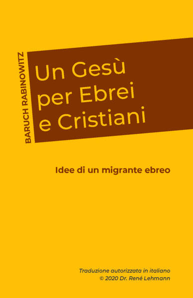 Il presente libro “Un Gesù per ebrei e cristiani” affascina, respira una personale costernazione, fondata sul confronto interiore con le questioni della fede ebraica e cristiana. Da tutta l’ampiezza del suo mondo ebraico-biblico, compreso quello cristiano, il rabbino studiato si occupa del suo Gesù. Con il suo libro, Baruch Rabinowitz-come teologo ebreo-tenta il passo quasi impossibile di schierarsi con Gesù (il rabbino Yeshua di Nazareth) e di difendere i suoi insegnamenti. Dai suoi insegnamenti spera che millenni di ferite profonde possano essere guarite: L’ebraismo potrebbe riconquistare il più grande e famoso rabbino della storia, e i suoi insegnamenti potrebbero contribuire a rivitalizzare l’ebraismo. I cristiani, a loro volta, potrebbero incontrare di nuovo Gesù l’ebreo, come parte inseparabile del suo popolo, del giudaismo e del suo paese. Che si possa riuscire a raggiungere una vera comprensione e riconciliazione!