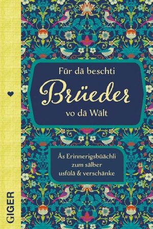 Ein zeitlos schönes und persönliches Erinnerungsbuch zum Ausfüllen und Verschenken, für Geschwister Teilt Eure Erinnerung mit dem lieben Bruder und schenkt Freude. Mit liebevollen Eintragungen, Zeichnungen und Fotos denken Kinder an gemeinsame Zeiten mit ihren Geschwistern zurück. Sie bringen nicht nur Erinnerungen, sondern auch Gefühle zu Papier. Angeleitet von kreativen, humorvollen und emotionalen Fragen, zum Zeichnen und Fotos einkleben, entsteht ein wertvolles Buch über die Liebe zur Familie. Ausgefüllt und persönlich gestaltet ist dieses Album das perfekte Geschenk zu jedem Anlass wie Geburtstag, Weihnachten oder andre schönen Momente. Diese Geschenkbuchreihe ist auch noch erhältlich für Mutter, Vater und Schwester.