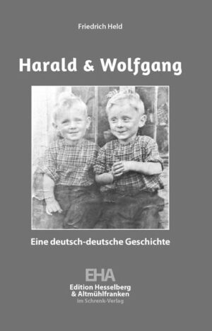 „Für Mutter Johanna Peuker war die Geburt der Zwillinge am 23. April 1938 eine Erlösung, auch wenn die Umstände furchtbar waren. Sie hatte lange auf diesen Tag gewartet. Als gelernte Säuglingsschwester wusste die werdende Mutter, was auf sie zukommen würde. Sie ging rechtzeitig ins Krankenhaus in Reichenberg, und sie wusste vorher schon, dass es Zwillinge werden. Zwei Geburten in kurzer Zeit bedeuteten doppelte Schmerzen. Dazu gab es viel zu erledigen. Der Vater hatte als gelernter Parkettleger in letzter Minute noch ein zweites Kinderbettchen gebaut. Doch wo sollte man in diesen schwierigen Zeiten schnell eine Kleinkindermatratze bekommen? Auch dieses Problem konnte Otto Peuker noch rechtzeitig lösen.“ Wie das Leben der beiden Zwillinge, zunächst im Osten, dann getrennt - Wolfgang in der Deutschen Demokratischen Republik, Harald in der Bundesrepublik Deutschland - verlief, welche Tief- und Höhepunkte die beiden durchlebten, das erfahren Sie in diesem Buch von Friedrich Held. Es ist sein 6. Band in der erfolgreichen Reihe „Edition Hesselberg & Altmühlfranken“ des Schrenk-Verlags. Friedrich Held versteht es, deutsche Geschichte in Geschichten lebendig werden zu lassen, ohne dabei die Spannung zu verlieren.