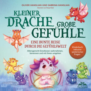 Kleiner Drache - große Gefühle! Ein Bilderbuch über die bunte Reise durch die Gefühlswelt des kleinen Regenbogendrachen. Tauche ein, in eine magische Welt, in der Gefühle so kraftvoll sind wie der Atem eines Drachen.  Kennst du das? Das plötzlich prickelnde Gefühl der Überraschung, das warme Gefühl der Freude oder das hitzige Gefühl der Wut, das sich anfühlt, als würde ein Feuerdrache in dir toben? Kinder erleben Gefühle oft viel intensiver und emotionaler als wir Erwachsenen - und gerade deshalb ist es so wichtig, sie auf ihrer Entdeckungsreise zu begleiten.  Kinder haben oftmals noch nicht die Fähigkeit entwickelt, Gefühle zu verstehen und sich verständlich auszudrücken. Daher wollen sie auch nicht über ihre Emotionen sprechen. Wenn Kinder nicht gelernt haben, mit ihren Gefühlen umzugehen, ist es für sie sehr schwer, ihre sozialen Kompetenzen zu entwickeln, ihr Selbstwertgefühl aufzubauen und einen achtsamen Umgang mit sich selbst und mit anderen zu erlernen.  Der einfachste Weg, Kinder an das Thema Gefühle heranzuführen ist eine emotionale Geschichte, wie die Gefühlsreise des kleinen Regenbogendrachen.  „Wenn ein kleiner Drache über die mächtigen Gefühle sprechen kann, dann kann ich das auch!“  Mit Hilfe der interaktiven Fragen in diesem Buch können Sie Ihrem Kind erklären, wie der magische Drache seine starken Gefühle erlebt und versteht. So kann auch Ihr Kind viel schneller und einfacher lernen, mit seinen Emotionen umzugehen.  Das erwartet Sie in diesem Bilderbuch:  Einzigartige Herangehensweise: Mit einem kleinen Drachen als Hauptfigur bietet dieses Buch fantasievolle und emotionale Geschichten, in denen Ihr Kind lernt, Gefühle besser zu verstehen, sie zu erleben und mit ihnen umzugehen.  Farbenfrohe Entdeckungsreise: Jeder Drache im Buch hat eine spezifische Farbe, die für ein bestimmtes Gefühl steht. Dadurch werden die Emotionen der Drachen für die Kinder greifbarer und verständlicher.  Interaktive Fragen: Zu jeder Geschichte gibt es Fragen rund um das Thema Gefühle. Ein spielerischer Weg, Emotionen noch besser zu verstehen und zu lernen, mit ihnen umzugehen.  Fantasievolle Bildergeschichten: Das Buch steckt voller lebendiger und farbenprächtiger Illustrationen, die bei Kindern die Lust am Lesen und Entdecken fördern.  Gefühlsspiel inklusive: Das enthaltene Spiel zum Erkennen von Gefühlen und Gesichtsausdrücken hilft den Kindern, die Emotionen besser zu identifizieren und zu benennen.  Genderneutralität: Der kleine Regenbogendrache und seine gefühlsstarken Drachenfreunde sind geschlechtsneutral, so dass sich jedes Kind mit ihnen identifizieren kann - Jeder, unabhängig vom Geschlecht, erlebt und verarbeitet die gleichen Gefühle.  Kreative Extras: Als Bonus gibt es Drachen- Ausmalbilder zum Download, mit denen die Kinder ihre eigenen Gefühlsdrachen ausmalen können.  Ergreifen Sie jetzt Ihre Chance und helfen Sie Ihrem Kind, die eigenen Gefühle und die Gefühle anderer besser zu verstehen, sein Selbstwertgefühl zu steigern, seine sozialen Kompetenzen zu stärken und achtsam mit sich selbst und mit anderen umzugehen.  Klicken Sie auf „Jetzt kaufen“ und lassen Sie sich Ihr Exemplar direkt nach Hause liefern.  „Kleiner Drache - große Gefühle!“ - weil jedes Gefühl es wert ist, verstanden zu werden.