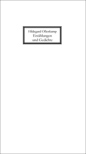 Die Liebe zur Literatur, zur Malerei und zur Keramik begleiteten Hildegard Oßenkamp ihr ganzes Leben. Sie war eine Frau mit vielseitigen künstlerischen Talenten. Geboren 1913 in Altenessen, lebte sie seit 1949 in Hinsbeck. 18 Jahre unterrichtete die gelernte Erzieherin erfolgreich Jugendliche in der Jugendpsychiatrie. Daneben war sie ihr ganzes Leben lang als Künstlerin tätig. Sie schuf farbschöne Aquarelle und märchenhafte Keramiken, aber ihre große Liebe galt der Literatur. Viele Märchen, Gedichte, Kurzgeschichten und Moritaten entstammen ihrer Feder. Unvergessen ist auch ihr Auftritt als Bänkelsängerin mit schaurigen Moritaten bei den Nettetaler Literaturtagen 1996. Der Verein Nettetaler Literaturtage erinnert mit dieser Jahresgabe an diese faszinierende und ungewöhnliche Nettetaler Künstlerin.