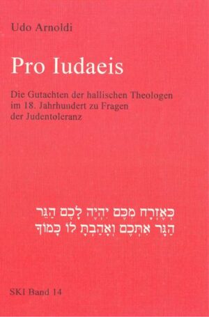 Udo Arnoldi präsentiert in seiner Bochumer Dissertation mit 22 bisher unbekannten oder kaum beachteten Gutachten von hallischen Theologen des 18. Jahrhunderts zu Fragen der Judentoleranz einen wahren Schatz christlich-theologischer Verlautbarungen zum christlich-jüdischen Verhältnis.