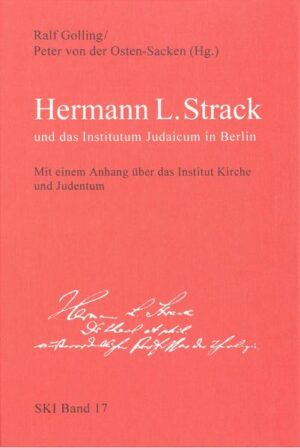 Dieser Band erschließt das jahrzehntelange Wirken des international bekanntne Gelehrten Hermann L. Strack an der alten Berliner Universität und an dem von ihm 1883 gegründeten Institutum Judaicum.