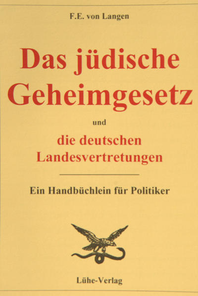 Diese Schrift verdankt ihr Entstehen dem Umstande, daß der Verfasser als Mitglied der Petitionskommission des Deutschen Reichstages ein Referat über eine Petition halten mußte, in der Wissenschaftler eine staatliche Prüfung der jüdischen geheimen Religionsgesetzte beantragt hatten. Den jüdischen Gesetzbüchern (Talmud und Schulchanarukh) wurde vorgeworfen, daß desselben gemeinschädliche und staatsgefahrliche Lehren enthielten. Freiherr v. Langen zeigt, wie die Vertreter des Deutschen Volkes vor 100 Jahren mit solchen wissenschaftlichen Erkenntnissen umgingen. Ein Vergleich mit dem Verhalten der heute herrschenden Elite gegenüber dem MdB Martin Hohmann drängt sich auf.