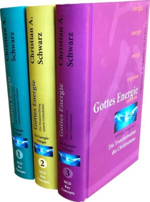 "Diese Bücher kommen genau zur rechten Zeit. Mit seiner Energie-Trilogie packt Christian Schwarz gleich mehrere wichtige Zukunftsfragen an. Er setzt Impulse, die weite Verbreitung verdienen." (Prof. Dr. Thorsten Dietz, Marburg). Mit dem Erscheinen von Band 3 jetzt vollständig: Die vieldiskutierte Energie-Trilogie von Christian A. Schwarz. Wie konnte es dazu kommen, dass die neutestamentliche Lehre über Gottes Energie in weiten Teilen des Christentums bis heute unbekannt geblieben ist? Diese Trilogie beschreibt die explosive Relevanz des neutestamentlichen Energiekonzepts für das Christentum von heute. Sie kann der Kirche helfen, ihren geistlichen und theologischen Kompass neu zu kalibrieren. Alle Bände in Hardcover, je 320 Seiten und durchgehend zweifarbig illustriert.