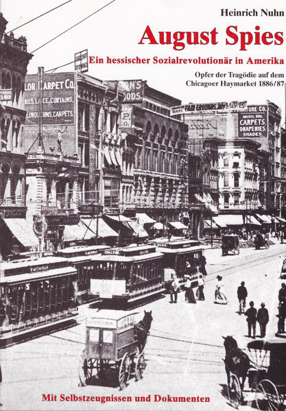 August Spies, 1855 im hessischen Friedewald als Försterssohn geboren, emigrierte 1872 in die USA und wurde als Chef der Chicagoer Arbeiter-Zeitung Sprecher des sozialrevolutionären Flügels der amerikanischen Arbeiterbewegung. Spies wurde 1887 zusammen mit dem aus Kassel stammenden Georg Engel hingerichtet, nachdem am 4. Mai 1886 im Gefolge des Kampfes für den 8-Stunden-Tag auf dem Haymarket in Chicago eine Bombe explodiert war. 1893 annulierte der Gouverneur von Illinois das Urteil: „Keiner der Angeklagten konnte mit dem Fall in Verbindung gebracht werden. Die Geschworenen waren parteiisch ausgewählt.“ J.F. Kennedys Kommentar zu der Entscheidung des Gouverneurs: „Ein leuchtendes Beispiel für Zivilcourage.“ H. M. Enzensberger, der Spies´ Verteidigungsrede in eine Reihe stellt mit denen von Karl Marx, W. Liebknecht u. Rosa Luxemburg: „Es ist ein Unrecht, daß die Deutschen diesen hessischen Publizisten und Revolutionär vergessen haben.“