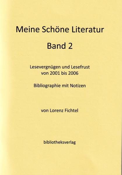 Der Verfasser notiert seine Leseerfahrungen der Jahre 2001 bis 2006 in Form einer Bibliografie. Seine Lektüre besteht hauptsächlich aus belletristischer Literatur. Ohne geographische und zeitliche Eingrenzung. Insgesamt werden 350 Bücher aus subjektiver Sicht besprochen.