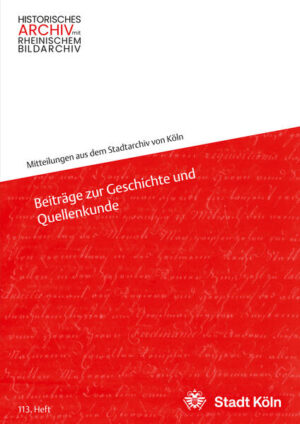 So vielfältig wie die Überlieferung im Historischen Archiv mit Rheinischen Bildarchiv sind auch die Beiträge, die in diesem Band 113 der Mitteilungen aus dem Stadtarchiv von Köln versammelt sind. Die Bandbreite der Artikel erstreckt sich dabei von Hermann Weinsberg, über die Zeit der Hexenverfolgungen und den Dreißigjährigen Krieg, weiter über den Kölner Karneval, das Revolutionsjahr 1848 bis hin zu fotografischen Werken, die die Verheerungen des Zweiten Weltkrieges dokumentieren. Einen aktuellen Bezug hat dagegen ein Beitrag, der sich mit dem Vergessenwerden im digitalen Zeitalter auseinandersetzt.