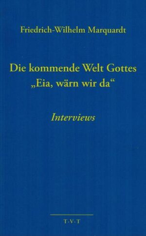 Die kommende Welt Gottes »Eia, wärn wir da« Dystopien schießen derzeit wie Pilze aus dem Boden. Gerade so als wollte man sich in Schreckens- und Zerstörungsbildern einer zukünftigen Welt übertreffen. Die Bibel hat eine andere Perspektive: Da kommt die kommende Welt Gottes in den Blick. Gerade jetzt könnte ein Blick auf den Gott Abrahams, Isaaks und Jakobs wie auf den Christus Jesus-und deren Zukunft-christlichen Glauben bestärken und beflügeln. Friedrich-Wilhelm Marquardt (1928-2002), Professor für Systematische Theologie an der Freien Universität Berlin (1976-1997), hat in Interviews mit Dr. Ute Landfried-Marin über den Weg seines Denkens Auskunft gegeben. Anlass dieser Interviews war die Veröffentlichung des siebten und letzten Bandes seiner Dogmatik: „Eia, wärn wir da-eine theologische Utopie“. Ihre Ausgangsfrage: Was bedeutet die Rede von einer theologischen Utopie? Im Licht dieser Frage geht es in den Gesprächen um 10 weitere Essentials seiner Lehre: I Utopie, II Die Freiheit Gottes, III Die Stadt Gottes, IV Trinität, V Das Paradies, VI Das Heil kommt von den Juden, VII Jesus-der Mensch der Zukunft, VIII Jesus-der sündlose Mensch, IX Nach Auschwitz-Umkehr und Erneuerung, X Gottes Wesen und Pfingsten, XI Die kommende Welt Gottes