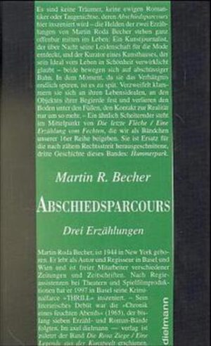 Es sind keine Träumer, keine ewigen Romantiker oder Taugenichtse, deren »Abschiedsparcours« hier inszeniert wird - die Helden der zwei Erzählungen von Martin Roda Becher stehen ganz offenbar mitten im Leben: Ein Kunstjournalist, der über Nacht seine Leidenschaft für die Mode entdeckt, und der Kurator eines Kunsthauses, der sein Ideal vom Leben in Schönheit verwirklicht glaubt - beide bewegen sich auf abschüssiger Bahn. In dem Moment, da sie das Verhängnis endlich spüren, ist es zu spät. Verzweifelt klammern sie sich an ihren Lebensidealen, an den Objekten ihrer Begierde fest und verlieren den Boden unter den Füßen, den Kontakt zur Realität nur um so mehr. - Ein ähnlich Scheiternder steht im Mittelpunkt von »Die letzte Flèche / Eine Erzählung vom Fechten«, die wir als Bändchen unserer 16er Reihe beigeben. sie ist Ersatz für die nach zähem Rechtsstreit herausgeschnittene, dritte Geschichte dieses Bandes: »Hummerpark«.