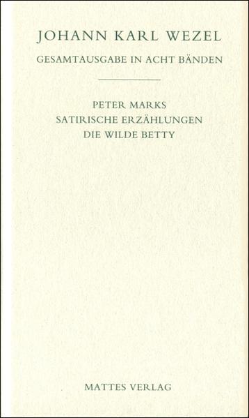 'Hrn. PETER MARKS erbauliche Matrimonialgeschichte [ist] ein herrlich Fressen für den größeren Haufen unsrer Tischgänger' gewesen, ließ Christoph Martin Wieland, Herausgeber des TEUTSCHEN MERKUR, seinen Mitarbeiter Johann Heinrich Merck über die Reaktion des Publikums auf die in ihrem Journal fortsetzungsweise erschienene Erzählung von Johann Karl Wezel wissen. Und an den Autor schrieb er: 'Ihre Ehstandsgeschichte ist gern gelesen worden'. Wezel befestigte mit diesem von den Lesern günstig aufgenommenen kleinen Roman seinen frühen schriftstellerischen Ruhm und lieferte mit der WILDEN BETTY wenig später das von der zeitgenössischen Kritik als 'schuldige Satisfaction' verbuchte Gegenstück zu der aus männlicher Perspektive entworfenen 'satyrischen Gallerie von Eheweibern'. Neben diesen das Verhältnis der Geschlechter erkundenden Texten enthält der vorliegende Band die insbesondere unter dem Einfluß des Conte philosophique stehenden SATIRISCHEN ERZÄHLUNGEN, in denen Fragen wie die nach dem Vorrang der antiken vor der modernen Kultur (oder umgekehrt), religiöser Toleranz, angemessenen Erziehungsmethoden, den Abgründen der menschlichen Psyche und der ,besten aller möglichen Welten` aufgeworfen werden. Sowohl diese kürzeren Prosastücke, als auch die episodenhaften Eheromane bieten in der Tradition der horazischen Poetik Unterhaltung und Belehrung zugleich. Die Edition präsentiert die Texte Wezels in der Fassung der Erstdrucke und begleitet sie mit einem ihr Verständnis im literatur- und kulturgeschichtlichen Kontext ermöglichenden ausführlichen Überblicks- und Stellenkommentar.