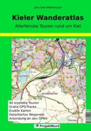 Dieser Wanderatlas im praktischen A5-Format passt in jede Manteltasche und ist ein unverzichtbarer Begleiter auf allen Wanderungen in Kiel und im Kieler Umland. Der Wander-Atlas enthält äußerst detaillierte Wanderkarten auf 31 Atlasseiten, dazu 40 ausgearbeitete und erprobte Wanderungen über ruhige und einsame Pfade zwischen 6,5 und gut 25 km. Zu jede Wanderung sind Hinweise zu öffentlichen Verkehrsmitteln, Dauer, Streckencharakteristik enthalten. Außerdem kann zu jeder Tour gratis ein GPX-Track heruntergeladen werden.