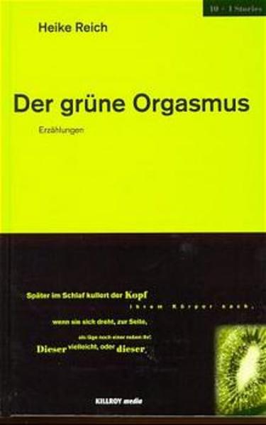 "Sex mit dem Essbesteck Heike Reich, eine junge Autorin mit sympathischem Faible für das Absonderliche ... Heißen tut das Buch, um das es hier gehen soll, "Der grüne Orgasmus". Doch die Buchdeckelinnenseiten (alias Schmutztitel) sind nicht grün, sondern schwarz, nachthimmelschwarz, ach was, abgestandenesgetriebeölschwarz. Schwarz sind auch die Seelen jener Männer und Frauen, die in die ein- bis zwanzigseitigen Erzählungen von Heike Reich eingeschlossen sind." taz bremen, 11.03.1999. Es beginnt eiskalt und endet im Feuer. Heike Reich beobachtet Menschen, die nicht zu Rande kommen. Was geschieht, wenn der Alltag umschlägt und die Nachtseite ihrer Heldinnen und Helden bloßlegt? Dort begibt sich bald Unerhörtes, bald verfangen sie sich in ihren eigenen Ritualen. Es bleibt ihnen nur, die Welt hellwach zu durchschreiten oder betäubt zu durchtaumeln. Die Autorin bewegt sich gekonnt zwischen experimentellem und traditionellem Erzählen. Sie versteht es, die Gestalten in ihrer Vereinzelung und zwanghaft-lustvollen Erotik greifbar zu machen. Den Leser und Leserinnen- und Außenwelt zu erhalten oder herzustellen. "Haben Sie schon einmal die Erotik eines Bestecks gekostet? Einen Abdruck von Ihrem Gesäß nehmen lassen? In der Kühlkammer auf Ihre Schneekönigin gewartet? Einen grünen Orgasmus bekommen? Nein? Dann haben Sie vermutlich noch nichts von der Frankfurterin Heike Reich gelesen." az