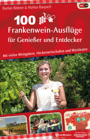 “In vino veritas” - “Im Wein liegt Wahrheit” So sprachen schon die alten Römer, wenn sie an ihr “Nationalgetränk” dachten. Bei uns Franken hingegen kommt den meisten erst einmal der Gerstensaft in den Sinn. Doch weit gefehlt: Auf über 6.000 Hektar Fläche entlang Main, Saale und Tauber gedeiht in unseren Breiten hervorragender Wein und steht in weiten Teilen der Region seit Menschengedenken an der ersten Stelle auf dem Getränkeplan. Rund um den Rebensaft hat sich natürlich in der langen Zeit eine Genusskultur entwickelt, die wir Ihnen nicht vorenthalten wollen. Schon seit zehn Jahren wandeln auf den Spuren des Frankenweines, um nun einen neuen Genusswegweiser zu präsentieren. Freuen Sie sich auf 240 Seiten, prall gefüllt mit Frankenwein-Ausflügen von Bamberg bis Aschaffenburg und von Ansbach bis zur Rhön. Wie immer sind alle Tipps unabhängig recherchiert und ergänzt, so dass Sie 100 Tage lang auf immer wieder neue Ausflugstouren gehen können. Dank unseres Partners VGN funktioniert das auch meistens ohne Auto - wir wollen ja, dass Sie ungestraft genießen können. Neben den portraitierten 100 Weingütern helfen viele Wander- und Freizeittipps bei der individuellen Ausflugsplanung nach Ihrem Geschmack. Symbole, unter anderem für "Weinbergführungen", "Weinproben", "Gruppenreisen" oder "Bio-Weine", erleichtern Ihre Auswahl.