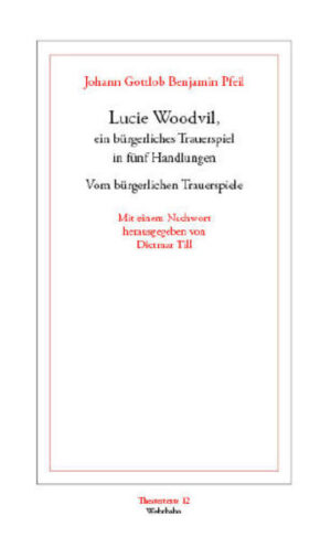 Als ›bürgerliches Trauerspiel der Abschreckung‹ ist Pfeils Lucie Woodvil aus dem Jahr 1756 in den letzten Jahren von der Forschung als Meilenstein des Genres gewürdigt worden. Mit der Abhandlung 'Vom bürgerlichen Trauerspiel' legte Pfeil bereits ein Jahr vorher die ersten theoretischen Überlegungen zum neuen Genre vor.? Beide Texte werden hier nach Jahrzehnten wieder zugänglich gemacht, erstmals in Orthographie und Interpunkion unverändert.