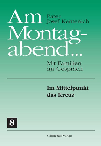 In der Reihe „Am Montagabend ...“ werden die Vorträge veröffentlicht, die Pater Josef Kentenich (1885-1968) im Zeitraum von 1955 bis 1964 für Ehepaare in Milwaukee/USA gehalten hat. Im 8. Band "Im Mittelpunkt das Kreuz" zeigt Pater Kentenich seinen Zuhörern, wie Eheleute im Alltag nach Heiligkeit streben können. Anhand der Heiligen Schrift und im Blick auf das Leben der Gottesmutter erläutert er sieben Gesetze der Liebe. Besonders ausführlich spricht er über das Gesetz des Leids. Wenn wir lernen, unser Leid im Licht Gottes zu betrachten, können wir das Leben meistern.