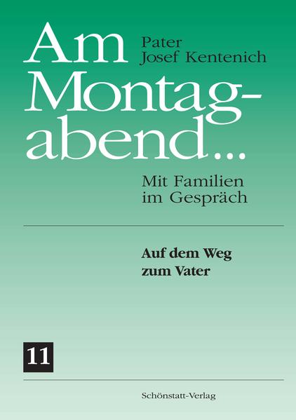 Im 11. Band „Auf dem Weg zum Vater“ steht die Sinnfrage des modernen Menschen im Vordergrund. Gott richtet an jeden sein Wort: „Ich habe dich beim Namen gerufen, du gehörst mir.“ Er möchte uns heimholen in sein Vaterherz, damit wir ihm für immer gehören. Darin liegt der Sinn der Weltgeschichte und unserer persönlichen Lebensgeschich-te. Heimwärts zum Vater geht unser Weg-dieses Wort durchzieht wie ein roter Faden die Ausführungen. Wir müssen dafür sorgen, dass der Heimholung des Vaters un-sererseits die Heimkehr zu ihm entspricht. Sie schließt in sich, dass wir Heimweh, Sehnsucht nach dem Vater haben, durch alle Situationen zu ihm heimfinden und andere Menschen heimführen zu ihm. In der Reihe „Am Montagabend ...“ werden die Vorträge veröffentlicht, die Pater Josef Kentenich (1885-1968) im Zeitraum von 1955 bis 1964 für Ehepaare in Milwau-kee/USA gehalten hat.