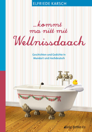 Witzig, ironisch, nachdenklich - Elfriede Karsch gelingt es wieder, die Kuriositäten des Alltags auf ihre unnachahmliche Weise in der Mundart der Nahe-Hunsrück-Region auf den Punkt zu bringen. „. kommt ma nitt mit Wellnissdaach“ - Gedichte und Geschichten über das wahre Leben.