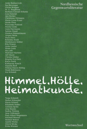 Himmel + Hölle + Heimatkunde - drei wesentliche Themen der Menschen. Und zurzeit auf erschreckende Weise aktuell. Die Texte in der 5. Anthologie mit nordhessischer Gegenwartsliteratur erzählen von Höllen, von verfinsterten oder Pseudo-Himmeln und von einem Trotzdem. Vom Ringen um einen (inneren) Ort, der, wenn nicht Heimat, so zumindest mein genannt werden kann. Die Texte zeigen Verortungsversuche im Dazwischen, beschwören Götterspeise und Satansbraten, berichten von den Anderen, die uns Hölle sind, von Zumutungen und Nachbarn, erzählen von Liebe und anderen Umständen, von Wanderungen durch Hessisch Sibirien und von Versuchen, Sprache zu finden oder irgendetwas. Die Anthologie enthält Prosa, Lyrik und Experimentelles - 47 ausgewählte Texte aus dem 5. Literaturwettbewerb zum Nordhessischen Autorenpreis (2014), an dem sich 234 Schreibende beteiligten. Außergewöhnlich ist die Mischung von Genres und Generationen, von professionell Schreibenden und Laien. Nordhessische Gegenwartsliteratur - aus Nordhessen stammend oder sich mit der Region verbindend - berührt, regt auf und an, reflektiert und antizipiert, lässt mitgehen und Nein sagen und Ja sagen. Wie Nordhessen intim, Salto mortale, klartext und Planet Kassel, die Bände zu den ersten vier Nordhessischen Autorenpreisen, ist auch Himmel.Hölle.Heimatkunde. eine Art modernes Heimatbuch ohne Heimattümelei.