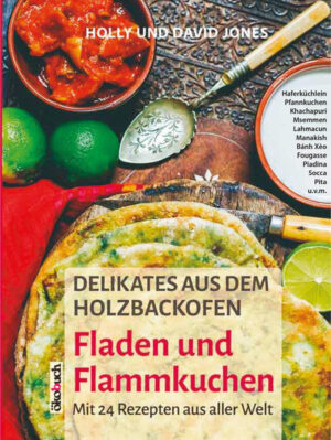 Delikates aus dem Holzbackofen: Fladenbrote, Flammkuchen und Co Im Holzbackofen werden nicht nur die besten Pizzen der Welt gebacken, auch Fladenbrote und Flammkuchen aller Art gelingen leicht, wenn einige Grundregeln beachtet werden. Frisch zubereitet sind diese einfachen Köstlichkeiten ein Gewinn für jede Mahlzeit - von früh bis spät. Fast jede Kultur hat traditionell zu solchen Gerichten aus dem Holzbackofen beigetragen. Und so zeigen die Autoren nicht nur ausführlich in Wort und Bild wie Flammkuchen aus dem Elsass, Piadina aus Italien oder Socca und Bánh Xéo, glutenfreie Fladen aus Frankreich bzw. Vietnam hergestellt werden, sondern auch Msemmen aus Marokko, Khachapuri aus Georgien oder Lahmacun aus der Türkei, um nur einige zu nennen. Detaillierte Hinweise zur Zubereitung und Zeitplanung helfen darüber hinaus, den Holzbackofen im Garten entspannt, aber optimal einzusetzen. Die Autoren, langjährige Köche mit eigener, vielbesuchter Kochschule, geben im einführenden Kapitel Hinweise zum richtigen Umgang mit dem Holzbackofen, zur Wahl des Brennmaterials und zur einfachen Steuerung der Temperatur. Mit 24 Rezepten aus aller Welt für einen delikaten Genuss aus dem Holzbackofen.