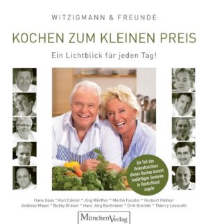 Ein Teil des Verkaufserlöses dieses Buches kommt bedürftigen Senioren in Deutschland zugute. Jahrhundertkoch und Feinschmecker-Visionär - seit Jahrzehnten bewegt Eckart Witzigmann die Herzen der Gourmets. Er kann aber auch ganz anders - bodenständig, einfach und doch mit einer Raffinesse, die einzigartig ist. Für dieses Buch lüftet der begnadete Küchenmeister ein Geheimnis: Gute Küche muss nicht teuer sein. Der Chef hat mit seinen Freunden und Schülern ein eigenes Repertoire kreiert, das traditionelle Leibgerichte mit moderner Kochkultur verbindet. Inspiriert wurde dies durch Lydia Staltner, Vorsitzende des Vereins Lichtblick Seniorenhilfe. Das verblüffende Ergebnis: Witzigmann und Freunde zeigen allen, dass Kochen gerade mit kleinem Geldbeutel „spitze” ist, wenn der rechte Pfiff dabei ist. Rezepte (Auswahl): Heringssalat mit Reiberdatschi, Krautwickerl, Kartoffelgulasch, Spaghetti mit Tomaten und Mozzarella, Kürbis-Paprika-Suppe, Spinatsuppe mit pochiertem Ei … und Käsesahne im Glas, Blaubeerpfannkuchen mit Vanilleeis …