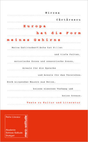 Unter dem Titel Europa hat die Form meines Gehirns publiziert die Akademie eine Sammlung von acht Texten, die Mircea Cartarescu zwischen 1990 und 2007 geschrieben hat und die zur Hälfte in deutscher Sprache noch unveröffentlicht sind. Auch wenn die Themen seiner Texte 'umstandsbedingt' rumänisch sind, so lehnt er die Rolle des 'Rumänen vom Dienst' ab und beansprucht für sich den universellen 'schöpferischen Geist' der Literatur: Sein Werk wurde von der Kritik mit Begeisterung aufgenommen, als einen 'plötzlichen, blendenden Strahl am fahlen Firmament der europäischen Literatur' (Le Monde). Im dem Band Europa hat die Form meines Gehirns setzt sich Mircea Cartarescu mit der unmittelbaren politischen und sozialen Realität in Bukarest, in Rumänien und Europa auseinander und legt den Finger auf die europäischen wie auch auf die eigenen Wunden: Der Umgang mit den Roma, die Minderwertigkeitskomplexe der Rumänen, die 'über Jahrzehnte in ihrem Ghetto eingeschlossen waren', die Grenzen und Denkschablonen, die einen daran hindern, Europa als eine Chance und Hoffnung zu sehen, gehören ebenso zu seinen Themen wie auch Bukarest, die Stadt seiner Mutter und seiner ersten Liebe, die Stadt, die ihn zum Dichter gemacht hat. Mit ihrer literarischen Dimension sind Cartarescus Texte viel mehr als nur kurzfristige Stellungnahmen eines gefragten Publizisten zu feuilletonistischen Themen. Sie zeigen einen Schriftsteller, der in der ersten Person schreibt und die literarische Dimension seiner Aufgabe nie aus dem Auge verliert. Sie zeugen auch von einer jungen Demokratie, in der die Stimme eines engagierten Intellektuellen noch Einfluss auf das politische Geschehen ausüben kann.