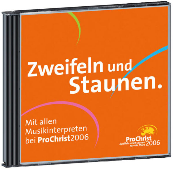 Zweifeln und Staunen • Die neue ProChrist CD. Zum Staunen dürfte sie allemal werden, angesichts der eindrucksvollen Liste der beteiligten Künstler. Und Zweifel an ihrer rechtzeitigen Fertigstellung vor den ProChrist-Impulsveranstaltungen (20. November 2005) in der Olympiahalle München sind sicher nicht angebracht. Sie wird kommen, die neue ProChrist-CD "Zweifeln und Staunen"! Staunen Sie über die Inhalte: 15 Titel von Albert Frey, Manfred Siebald, Carola Laux, Lothar Kosse, Arne Kopfermann, Hanne Fossum u. a. Mit anrührenden Balladen, dem Klassiker "Du großer Gott, wenn ich die Welt betrachte", fetzigen Gospels und dem neuen ProChrist-Mottolied "Zweifeln und Staunen" aus der Feder von Jürgen Werth und Hans Werner Scharnowski. Staunen Sie über den Chor und die Solisten: Interpretiert werden die Stücke von "CHORLIGHT", von der Fachpresse als schwärzester weißer Gospelchor Deutschlands bezeichnet, unter der Leitung von dem Chormeister Egil Fossum sowie von den unterschiedlichsten Solisten, die auch live bei den ProChrist-Abenden zu hören sein werden. Staunen Sie über die Musiker: eingespielt von der Crème de la Crème engagierter Musiker unter der Leitung von Hans Werner Scharnowski, denen man zu Recht große Kreativität, Virtuosität und vor allem Musikalität nachsagt. Klänge zum Genießen zu Texten mit Format und Tiefgang. Zweifellos eine "runde" musikalische Ergänzung zu den Themen der nächsten ProChrist-Reihe in der Olympiahalle München. Sie haben noch Zweifel? Dann überzeugen Sie sich selbst von der Qualität dieser neuen Produktion. Bestellen Sie eine der ersten frisch gepressten CDs. Sie werden staunen, was Sie alles zu hören bekommen! Produzenten: Hans Werner Scharnowski und Egil Fossum