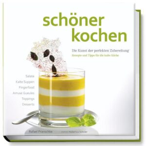 Der Appetit kommt beim Essen? Oh nein! Das Auge will als erstes überzeugt werden - wer gerne isst, möchte mit allen Sinnen genießen. Aber warum sieht das, was man zu Hause kocht, nie so appetitlich aus wie im Kochbuch? Wie gelingt denn ein perfektes Salatbouquet? Und wie eine zweifarbige, kalte Suppenkreation im Glas? Und womit macht man aus Häppchen Hingucker? Rafael Pranschke, Koch und Foodstylist, aber vor allem passionierter Genießer und Gastgeber, beantwortet in „schöner kochen“ all diese Fragen. Denn dieses Kochbuch macht dort weiter, wo andere aufhören: bei der kunstvollen Inszenierung von Amuse Gueules, Fingerfood, Salaten, Suppen, Terrinen und raffinierten Desserts auf dem Teller. Auf 160 Seiten erklärt Rafael Pranschke Schritt für Schritt, wie aus einfachen, aber interessanten Gerichten glamouröse Kreationen entstehen - alles garniert mit Tricks, Tipps und Kniffen, mit denen die Zubereitung garantiert gelingt. Ein eigenes Kapitel widmet er beeindruckenden Deko-Ideen, die für besondere „Wow-Effekte“ sorgen. Und so ganz im Geheimen plaudert er ein wenig aus der Trickkiste eines Foodstylisten. Ein wahrer Augenschmaus sind die Fotos von Hubertus Schüler - er versteht es meisterhaft, die kulinarischen Köstlichkeiten in Szene zu setzen. Einfach ein Buch, das bereits beim Durchblättern die Augen verwöhnt und Lust auf mehr macht.