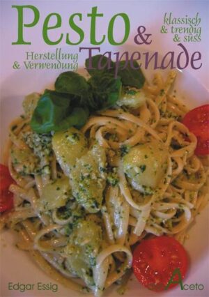 Pesto - und immer mehr auch Tapenade - sind sehr oft tolle Zutaten in unseren Gerichten. Ob klassisch mit Pasta oder in trendigen Variationen bis hin zum süssen DessertPesto. Hier lernen Sie, wie Sie diese wunderbaren Würzsaucen herstellen und verwenden. In diesem kleinen Kochbuch finden Sie 45 Rezepte - PUR ohne SchnickSchnack!