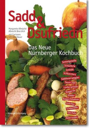 "Was gidsn heid zum Essn?" Als Antwort kommt oft: "Kalde Naundscherla, warme Druudscherla odder eigmachde Kellerdrebbm." In diesem Buch wird enthüllt, was das wirklich ist. Es ist die kurze Beschreibung des Nürnberger Wurst-, Braten- und Kloßparadieses. In über 180 Gerichten mit dem besonderen "Gschmäggla" zeigt sich die Eigenständigkeit der alten und neuen Nürnberger Küche. Kombiniert und illustriert mit kulturhistorischen Anmerkungen und über 180 Fotos und Cartoons ist "Sadd & Dsufriedn" ein unentbehrliches Nachschlagewerk für jeden, der ein echter "Bäiderlasbou" oder ein "Bäiderlasmaadla" werden will