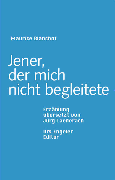 Der dritte Band von Maurice Blanchots 'récits' setzt die Edition seiner Erzählungen in der Übersetzung von Jürg Laederach fort. Stärker noch als in den zwei bisher erschienenen Bänden dreht sich 'Jener, der mich nicht begleitete' um den Akt des Sprechens, Erzählens, Schreibens und Denkens selbst und damit um die zentralen Fragen von Blanchots Literatur und Literaturtheorie.