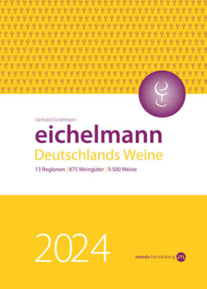 „Reich-Ranicki für Weingüter und Weine“ urteilte der Hessische Rundfunk, „der umfassendste und kritischste Guide zu Deutschlands Weinen“ die Zeit über vorausgegangene Ausgaben. Nun liegt die neue Bestandsaufnahme deutschen Weins vor, durchgängig farbig bebildert: „Eichelmann 2024 Deutschlands Weine“ bietet eine Einführung in die deutschen Weinanbaugebiete, alphabetisch geordnete Porträts zu den besten Erzeugern und die Bewertung und Beschreibung ihrer Weine. Preisangaben, Register mit Schnäppchen- und Bestenlisten, eine Übersicht der besten Bio-Weingüter und ein Ortsverzeichnis runden diesen einmaligen Führer ab.