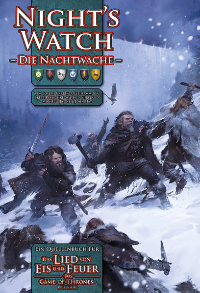 DAS LIED VON EIS UND FEUER: NIGHT'S WATCH - DIE NACHTWACHE Die Nacht bricht an und deine Wache beginnt. Du bist das Schwert in der Dunkelheit. Du bist der Wächter auf der Mauer. Die kalten Winde erheben sich. Die Schrecken jenseits der Mauer beginnen ihren Marsch. Dies ist die Stunde der Männer der Nachtwache! Bist du tapfer genug? Dann schließe dich der Nachtwache an! Leiste deinen Eid! Mit diesem Band erweiterst du das Game- of- Thrones- Rollenspiel um den noblen Orden der Nachtwache. Neue Regeln: Erschaffe Charaktere der Nachtwache und der Wildlinge Neue Archetypen: 11 neue Charaktervorlagen Neue Überlieferungen: Eine detaillierte Geschichte der Nachtwache und des freien Volkes Neue Spielstile: Erschaffe eine Burg der Nachtwache oder einen Stamm des freien Volkes Neue Charaktere: Spielwerte für Manke Rayder, den Herrn der Knochen und viele andere Neue Abenteuer: Spielbereite Begegnungen für einen direkten Einstieg ins Abenteuer Neue Gegner: Wagst du es, dich dem König des Winters entgegenzustellen? Der Schrecken jenseits der Mauer ist erwacht! Der Winter naht! GEWINNER DES DEUTSCHEN ROLLENSPIELPREIS 2015