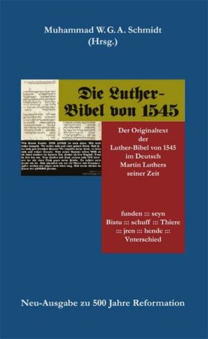 Pünktlich zum 500-jährigen Reformationsjubiläum erscheint diese Neu-Ausgabe der Luther-Bibel von 1545 in Martin Luthers ursprünglicher Schreib- und Ausdrucksweise. Der Text wurde ganz bewusst nicht an die zeitgenössischen Sprachgewohnheiten angepasst, um den ursprünglichen Text Luthers authentisch zu dokumentieren. Der Leser kann hier nachvollziehen, wie und was Luther ursprünglich geschrieben hatte und inwieweit spätere Ausgaben des Luther-Bibeltextes durch Bearbeitung des Originaltextes von der ursprünglichen Textversion abweichen. So manche Schreib- und Ausdrucksweise in Luthers Originaltexten mag für den Leser von heute recht gewöhnungsbedürftig sein, der Gesamttext als solcher ist aber auch heute noch weitgehend verständlich. Der hier vorgelegte Originaltext Luthers ist ein zeitloses Dokument für das Deutsch seiner Zeit und wird somit nicht nur für Bibelleser, sondern sicher auch für Theologen und Sprachwissenschaftler von Interesse sein.