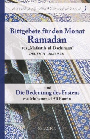 Beginnend mit einer Abhandlung von Muhammad Ali Ramin über die Bedeutung des Fastens im Heiligen Monat Ramadan, in all seinen Facetten und Tiefen, beinhaltet dieses Buch eine Auswahl der schönsten Bittgebete der Ahl-ul-Bait (a.) aus dem Werk „Mafaatih-ul-Dschinaan“ für den Monat Ramadan. Darunter die Bittgebete Du’a al-Iftitah, Du’a al-Baha und das weithin bekannte Du’a Abu Hamza al-Thumali.