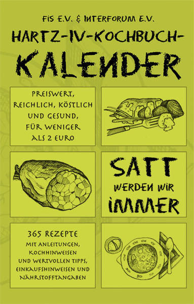 Über Hartz IV und die Folgen wurde in letzter Zeit ziemlich viel geredet. Aber: erstens kann man es nicht wegdiskutieren und zweitens müssen sich die meisten Betroffenen gezwungenermaßen damit arrangieren und sich entsprechend einschränken. E I N S C H R Ä N K E N ?Von wegen! Gut leben und essen kann man auch mit einem schmalen Geldbeutel. Denn auch preiswerte Zutaten lassen sich problemlos mit Fantasie und Freude zu zahlreichen Leckereien veredeln, aus denen Sie sich einen anspruchsvollen, vielfältigen Speiseplan zaubern können: z.B. mit saisonalen regionalen Angeboten - auch aus der Natur wie Kräuter, Beeren, Pilze, Wildgemüse, die sich gleichzeitig mit einem Ausflug in die Natur verbinden lassen, sowie den Tafelangeboten in Wohnortnähe.