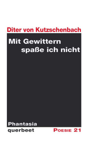 Gedichtband von Diter Kutzschenbach aus der Reihe Poesie 21